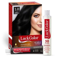Kit Duplo Coloração Lack Color - 1.0 Preto Intenso