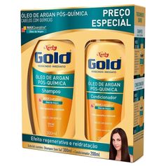 Kit Niely Gold Óleo de Argan Pós Química Shampoo 300ml + Condicionador 200ml (preço Especial)