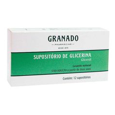 Supositório de Glicerina Granado Caixa com 12 Supositórios Uso Adulto