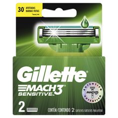Carga para Aparelho de Barbear Mach3 Sensitive - Gillette - 2 unidades
