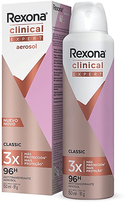 REXONA DESODORANTE AEROSOL CLINICAL WOMEN EXTRA DRY 150 ML x 1