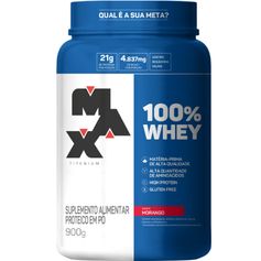 100% Whey – Morango - Max Titanium - 900g