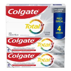 Creme Dental Colgate Total 12 Clean Mint C/4 90g