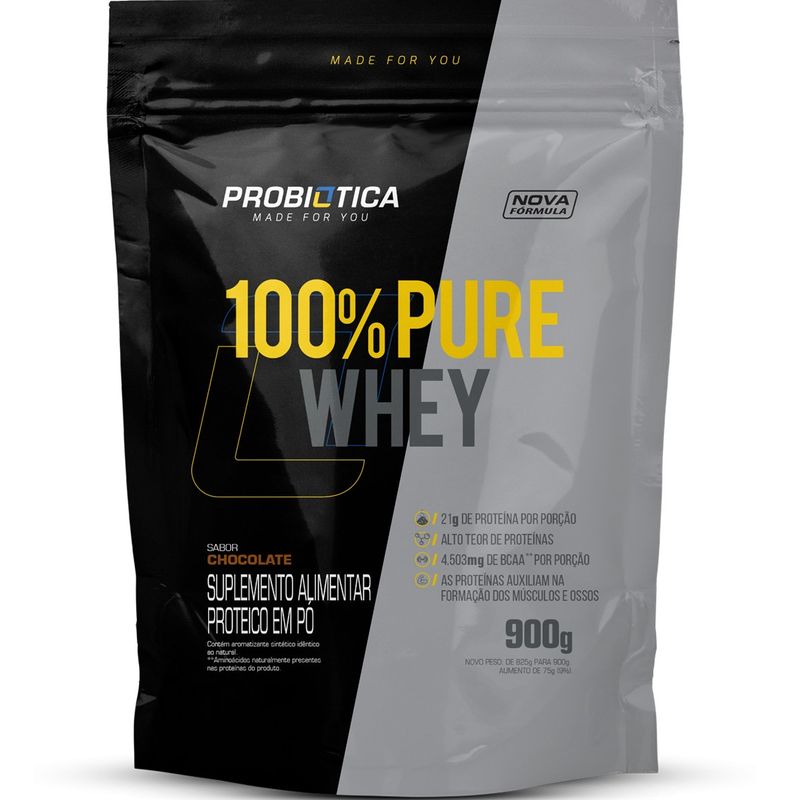 156938---100--Pure-Whey---Chocolate---Probiotica---900g--Refil-
