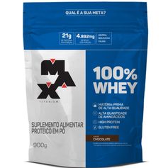 100% Whey - Chocolate - Max Titanium - 900g (Refil)
