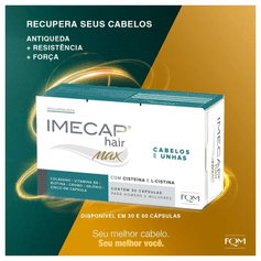 Imecap Hair Max 60 Cápsulas - Vitaminas para Cabelos e Unhas com Cisteína