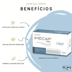 Imecap Hair 30 Cápsulas - Vitaminas para Cabelos e Unhas com Biotina