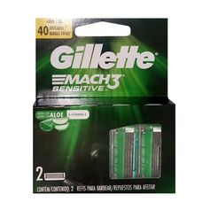 Carga para Aparelho de Barbear Mach3 Sensitive - Gillette - 2 unidades