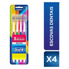 Escova Dental Indicador Colors - Oral B - c/4un