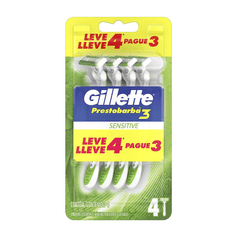 Aparelho de Barbear Descartável Gillette Prestobarba3 Sensitive Leve 4 Pague 3