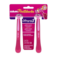 Aparelho de Barbear Presto Ultragrip 3 Feminino - Gillette - 2 Unidades