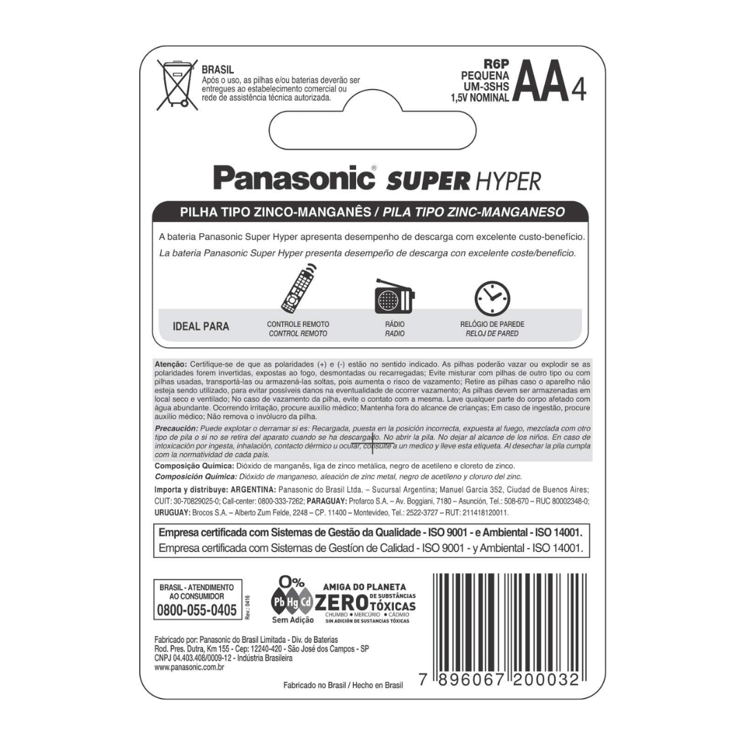 Pilha AA Comum - Panasonic - Comprar em Ideia Papelaria