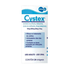 Cystex 15mg + 250mg + 20mg + 15mg - EMS - 24 drágeas