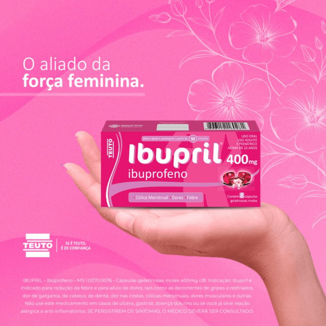 Compre Aqui! Ibupril Ibuprofeno 400mg Teuto G - 8 Cápsulas! Disponível ...