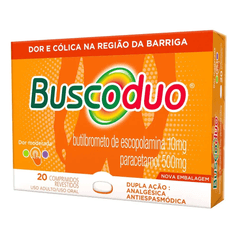 Buscoduo Butilbrometo De Escopolamina + Paracetamol 10mg + 500mg - Cosmed - 20 comprimidos