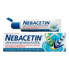 Nebacetin Pomada Sulfato De Neomicina + Bacitracina Zíncica 5mg/g + 250UI/g - Cosmed - 15g
