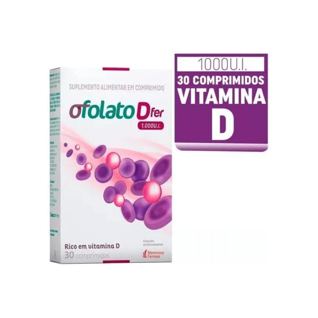 Compre aqui! ofolato-d-fer-1-000ui-30-comprimidos! Disponível na  Redepharma. - Redebella