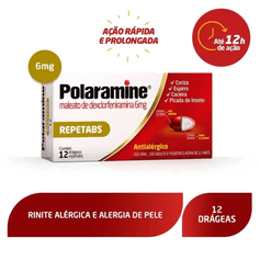Polaramine Maleato De Dexclorfeniramina 6mg - Cosmed - 12 comprimidos
