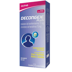 Decongex Plus 12mg + 15mg - Aché - 12 Comprimidos