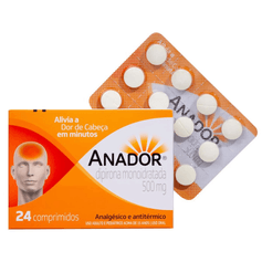 Anador Dipirona Monoidratada 500mg - 24 Comprimidos