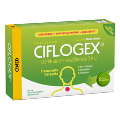 Ciflogex Pastilha Sabor Menta e Limão Diet - Cimed - 12 Unidades