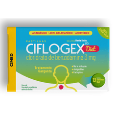 Ciflogex Pastilha Sabor Menta e Limão - Cimed - 12 Unidades